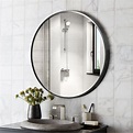 NeuType 36" Black Round Wall Mirror Modern Accent Mirror Wall Decor ...