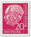 Bundespräsident Theodor Heuss 20, Briefmarke 1954