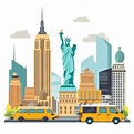 Ny Clipart Ciudad De Nueva York Y Estatua De La Libertad En El Fondo ...