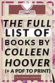 Full List of the Colleen Hoover Books in Order (+ Printable PDF ...