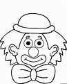 Coloriage clown facile maternelle - JeColorie.com