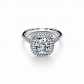 Tiffany Soleste cushion-cut engagement ring with a diamond band in ...