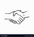 Two human hands shaking symbol in sketch style Vector Image