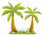 ilustração de palmeiras tropicais em estilo cartoon 6696108 Vetor no ...