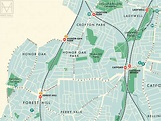 Lewisham (London borough) retro map giclee print – Mike Hall Maps ...
