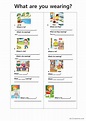 What are you wearing?: English ESL worksheets pdf & doc