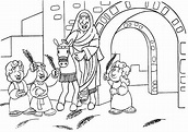 Dibujos de Entrada Triunfal de Jesús a Jerusalen - Dibujos para Pintar ...