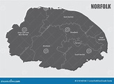 Mapa Administrativo Do Condado De Norfolk Ilustração do Vetor ...