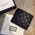 GUCCI Guccissima 經典大G logo真皮短夾 男夾正櫃款 黑色 超便宜 現貨+預購 | 蝦皮購物