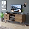 Homfa TV Cabinet Media Console Table, Wood TV Stand for Tvs Up to 60 ...