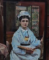 Louise Jopling - Self Portrait of Artist at Easel - Richard Taylor Fine Art