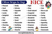 Nice Synonyms | List of 50+ Useful Synonyms for NICE in English ...