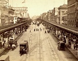 1895 The BOWERY NYC Elevated | New york pictures, Nyc history, New york ...