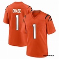 Youth Ja'Marr Chase Cincinnati Bengals Game Orange Jersey - Bengals Store