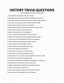 Printable History Trivia Questions And Answers - Challenge Your ...