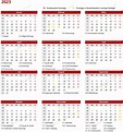 Jahreskalender 2023 Zum Ausdrucken Mit Feiertagen Und Kw - Riset