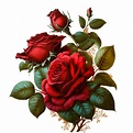 Beautifull The Nature Red Rose Flower With Green Leaf, Beautifull The ...