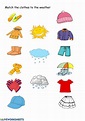 WEATER and CLOTHES - Interactive worksheet | Weather worksheets, Kids ...