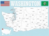 Map of Washington — Stock Vector © Malachy666 #127078480
