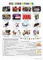 Celebrations vocabulary flashcards +…: English ESL worksheets pdf & doc