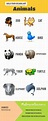Animals List A-Z with Pictures [Infographic] - English Vocabulary for Kids