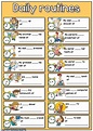 Daily routines telling the time Interactive worksheet | English ...