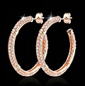 Aretes En Oro Rosa 18 K Con Cristales Corte Diamante Mujer! - $ 495.00 ...