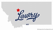 Map of Lowry, MT, Montana