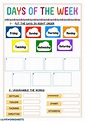 Learning Days Of The Week Activities - Jon Jameson's English Worksheets