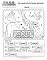 Free Printable Zoo Animals Color by Number Worksheet