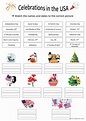 celebrations in the USA: English ESL worksheets pdf & doc