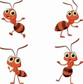 Ilustración de dibujos animados de hormiga feliz | Vector Premium