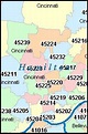 CINCINNATI Ohio, OH ZIP Code Map Downloads