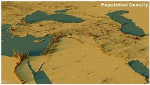 Densidad de población en Oriente Medio (2020) - Mapas Milhaud