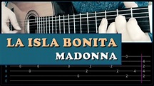 LA ISLA BONITA Madonna Fingerstyle Guitar Cover With TABS !!! Acordes ...