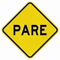 Placa parada obrigatória à frente A-15