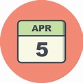 April 5th Date on a Single Day Calendar 504319 Vector Art at Vecteezy
