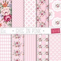 Shabby Chic Digital Paper : chic in Pink Floral | Etsy