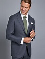 Men's Blue Tailored Fit Italian Suit - 1913 Collection | Hawes & Curtis