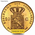 10 Guilder/Gulden Netherlands Gold Coin AGW .1947 oz AU/BU (Random Year ...