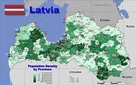 Lettland Karte Bevölkerungsdichte und Verwaltungsgliederung
