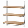 KUNGSFORS - 壁掛式層架組, 不鏽鋼/梣木 | IKEA 線上購物
