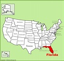 Florida location on the U.S. Map
