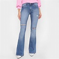 Calça Jeans Lança Perfume Atena Flare High Feminina - Azul | Zattini