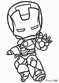 How To Draw Iron Man, Chibi Superheroes Iron Man Drawing, Avengers ...