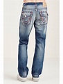 STRAIGHT FLAP RED STITCH RIPPED MENS JEAN - True Religion