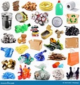 Collage De La Basura Reciclable En El Fondo Blanco Imagen de archivo ...