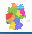 Mapa De Alemania, Nuevo Mapa Detallado Político, Regiones Individuales ...
