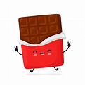 Linda barra de chocolate divertida feliz. diseño de icono de ...