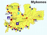 Map of Mykonos Beaches | Best Mykonos Beaches Map 2021